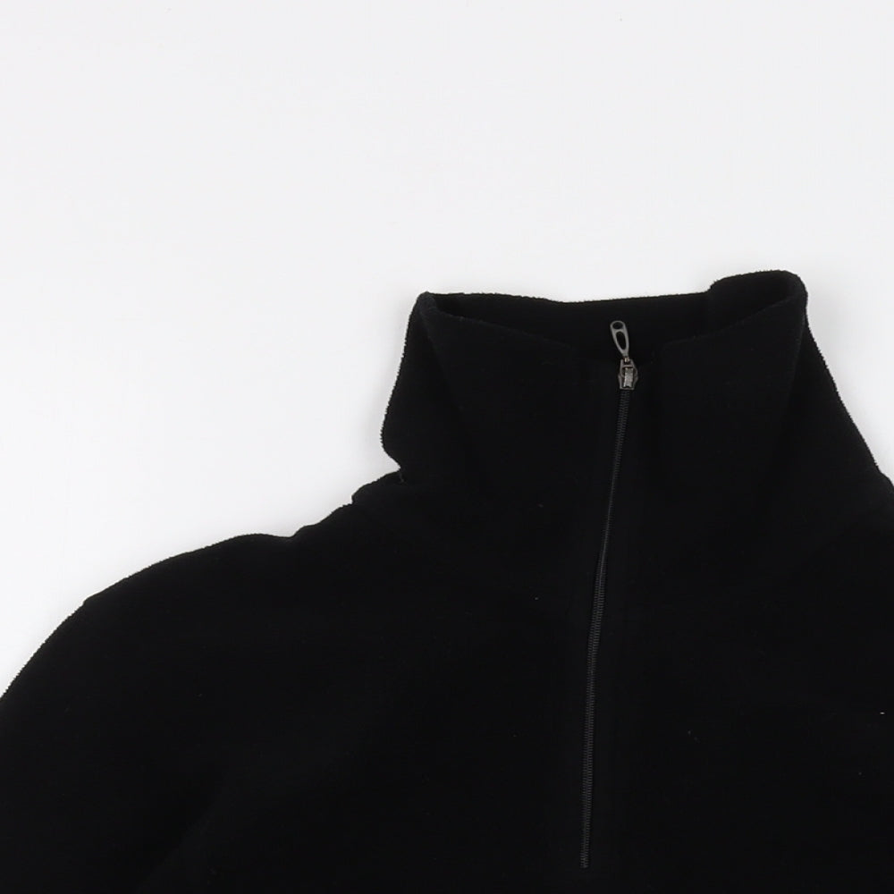 MICO Womens Black Polyester Pullover Sweatshirt Size M Zip