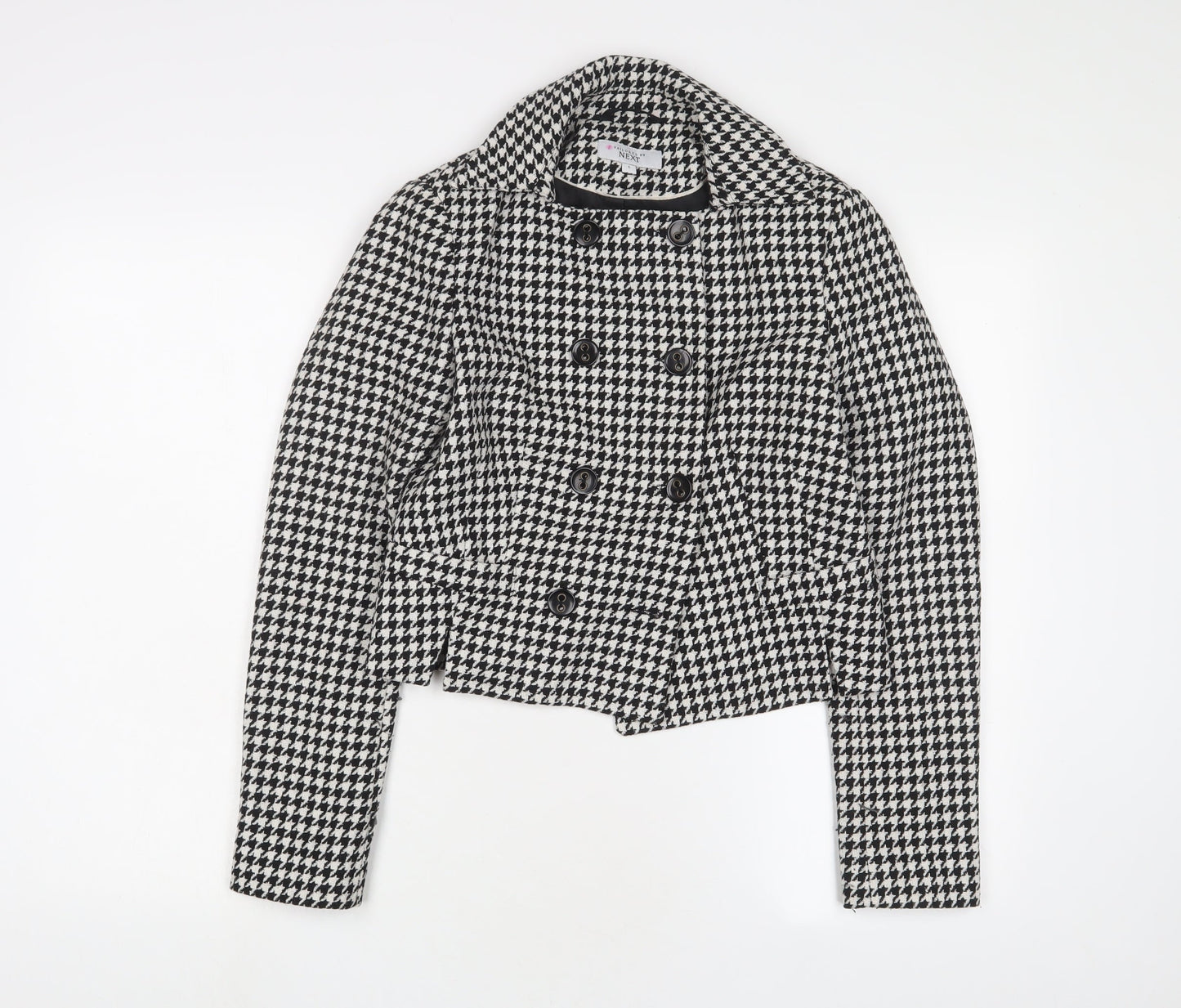 NEXT Womens White Herringbone Jacket Blazer Size 6 Button