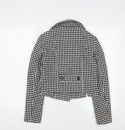 Next Womens White Herringbone Jacket Blazer Size 6 Button