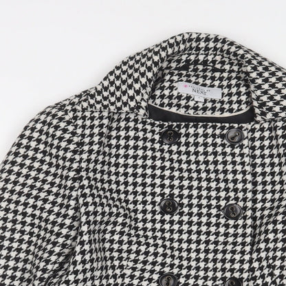 Next Womens White Herringbone Jacket Blazer Size 6 Button