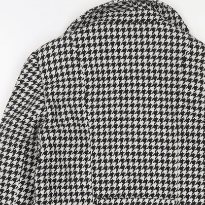 Next Womens White Herringbone Jacket Blazer Size 6 Button