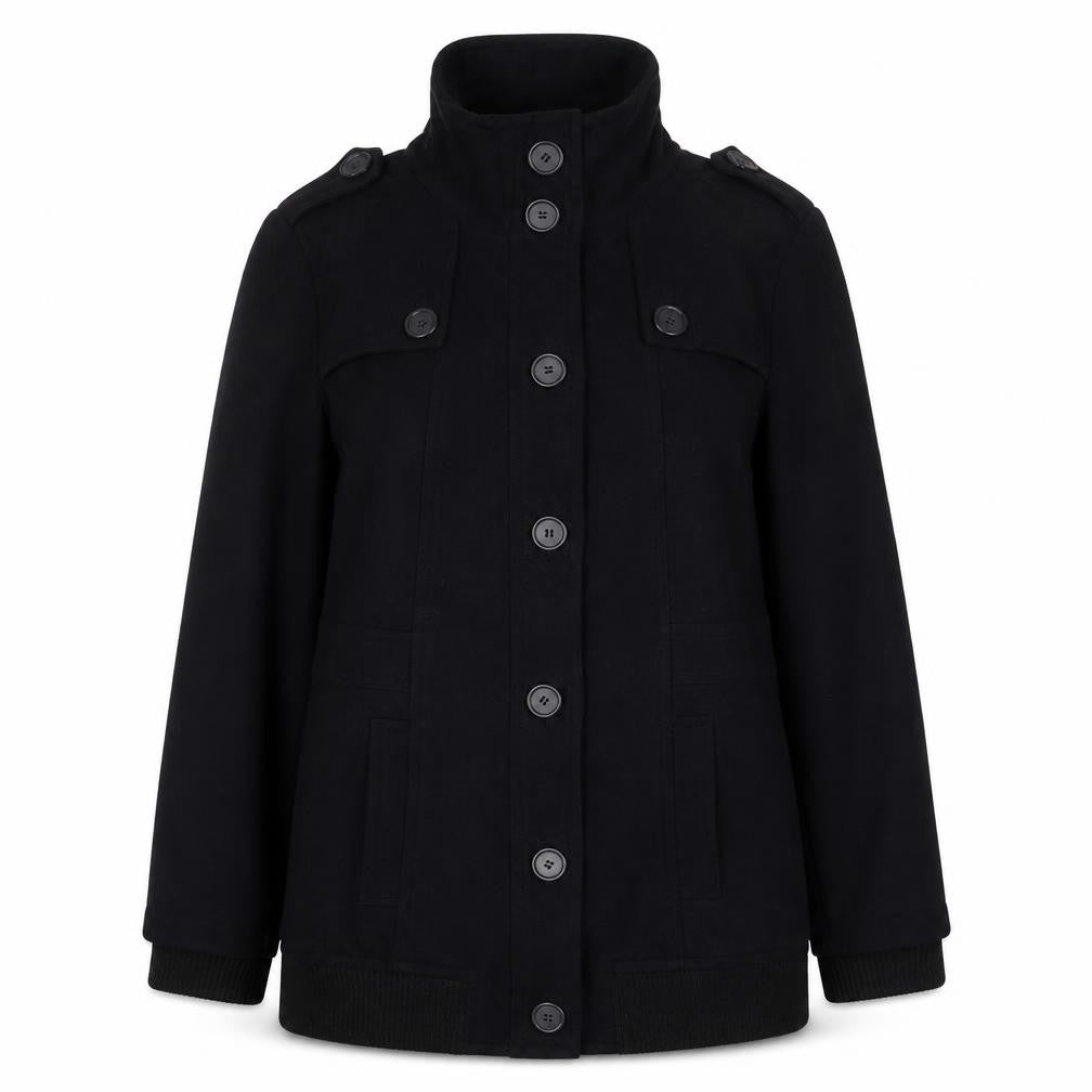 Marks & Spencer Womens Blue Military Jacket Jacket Size 14 Button