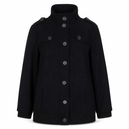 Marks & Spencer Womens Blue Military Jacket Jacket Size 14 Button