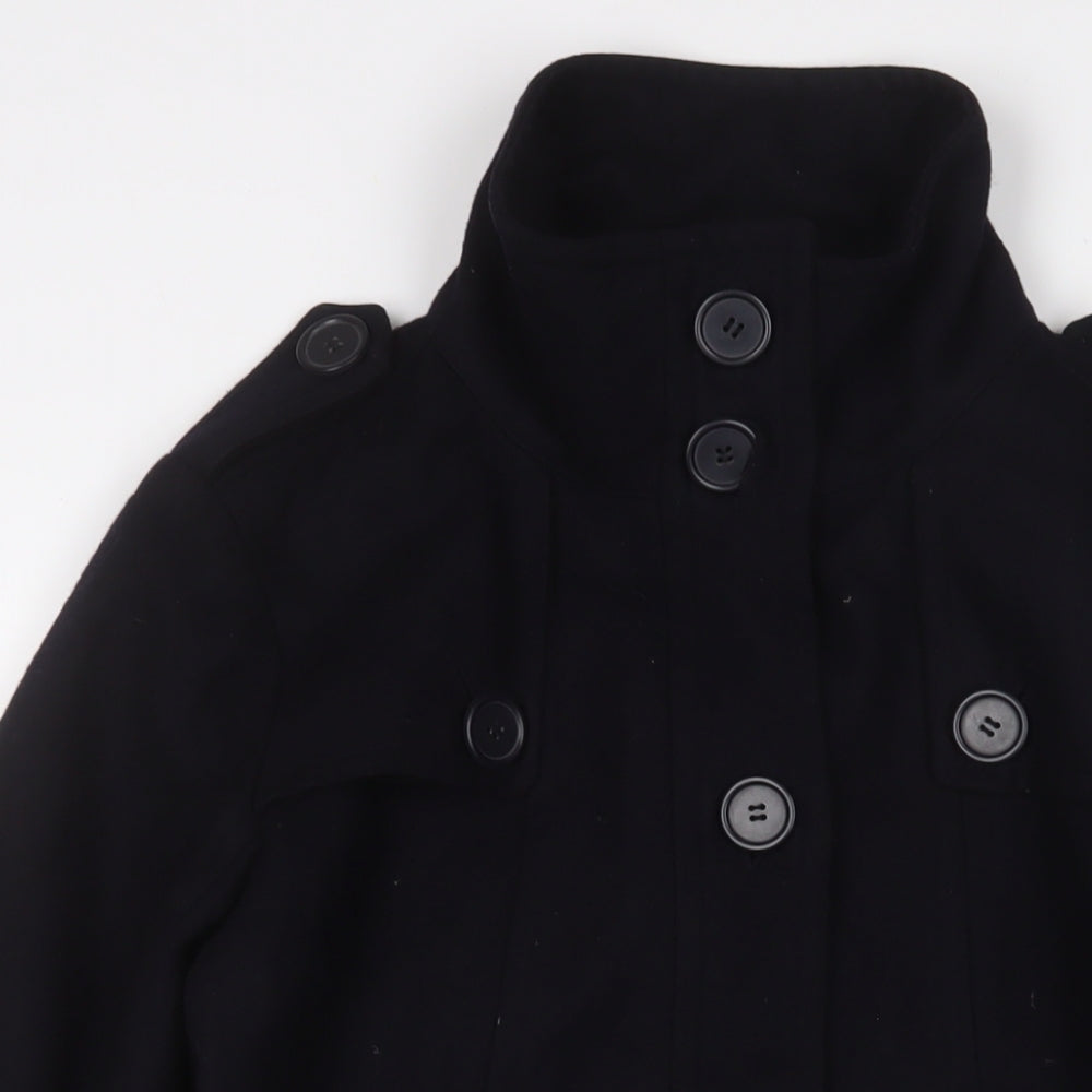 Marks and Spencer Womens Blue Military Jacket Jacket Size 14 Button