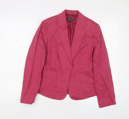 Additional front view of mex women’s pink jacket blazer, size UK 10, button