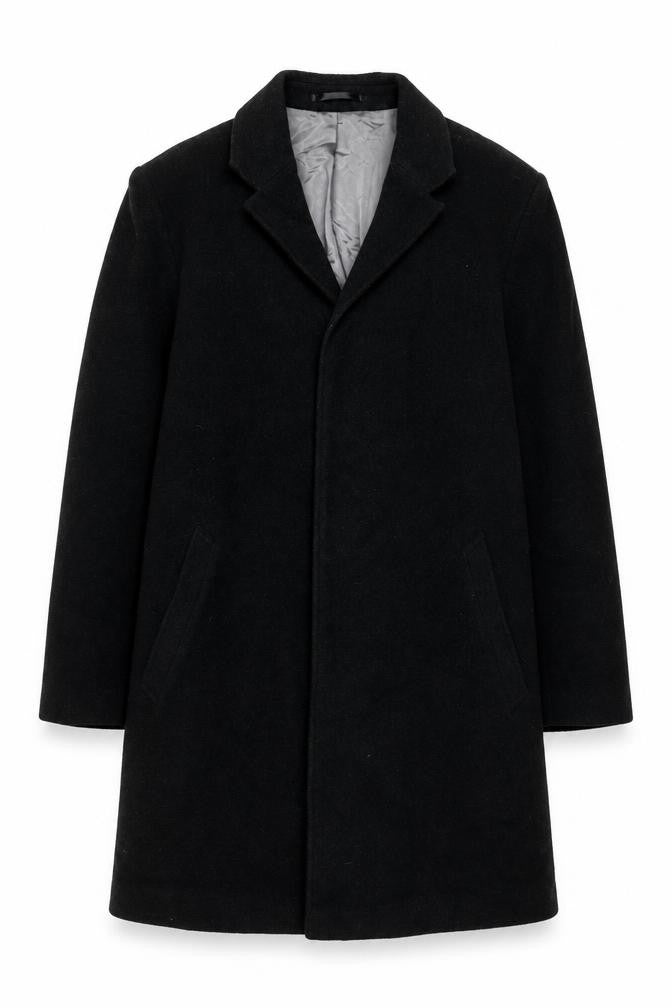 Baker Street Womens Black Overcoat Coat Size S Button