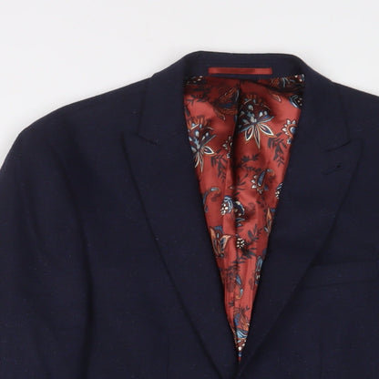 Next Mens Blue Wool Jacket Suit Jacket Size 34 Regular