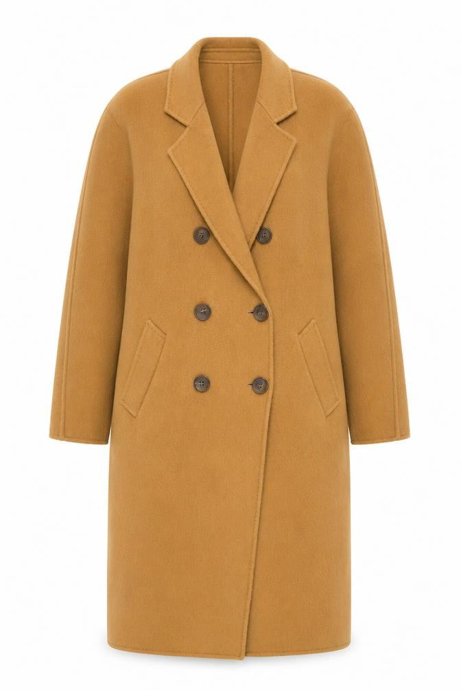 UPTO/SECONDS Womens Beige Overcoat Coat Size S Button