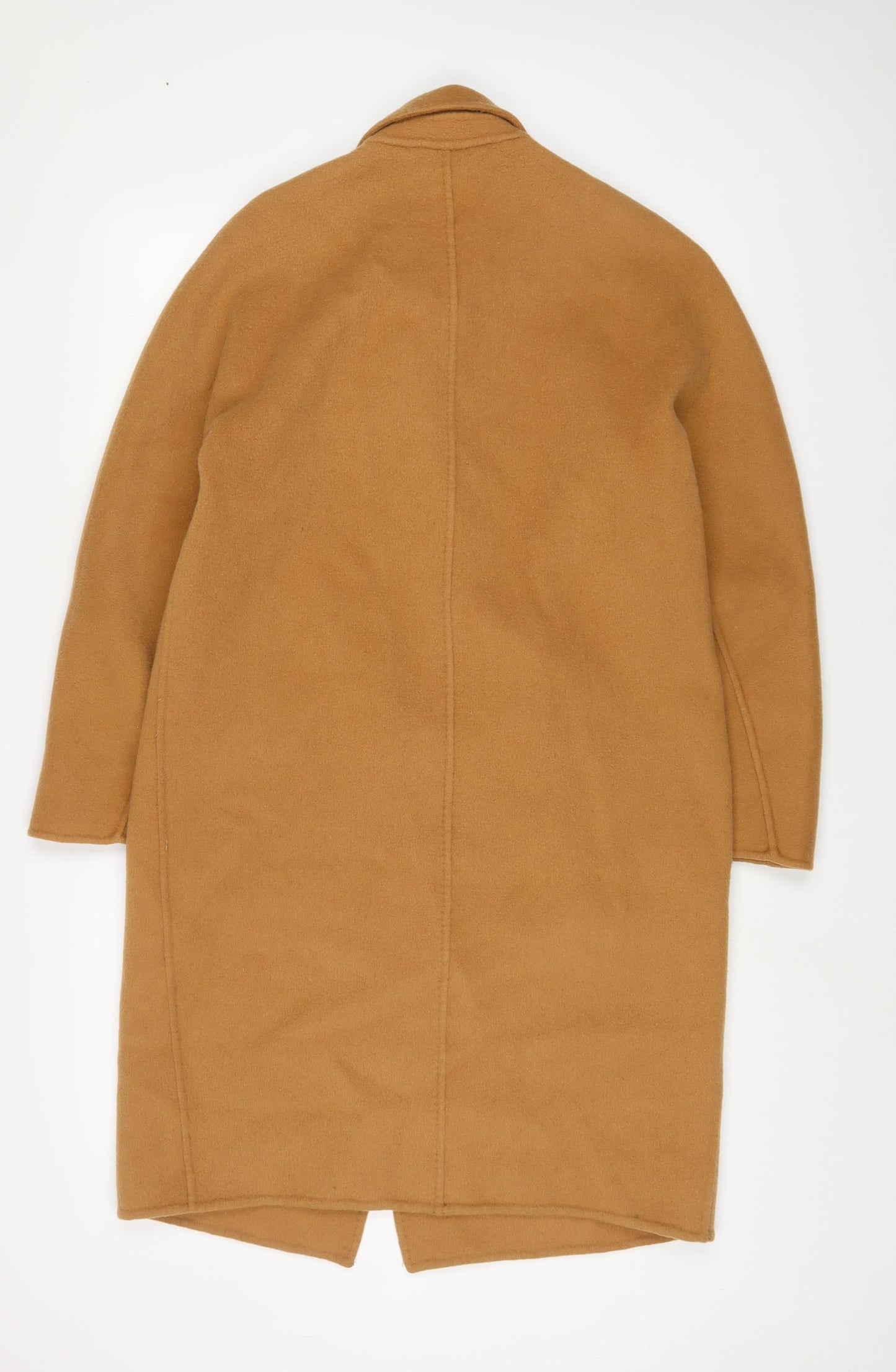 UPTO/SECONDS Womens Beige Overcoat Coat Size S Button
