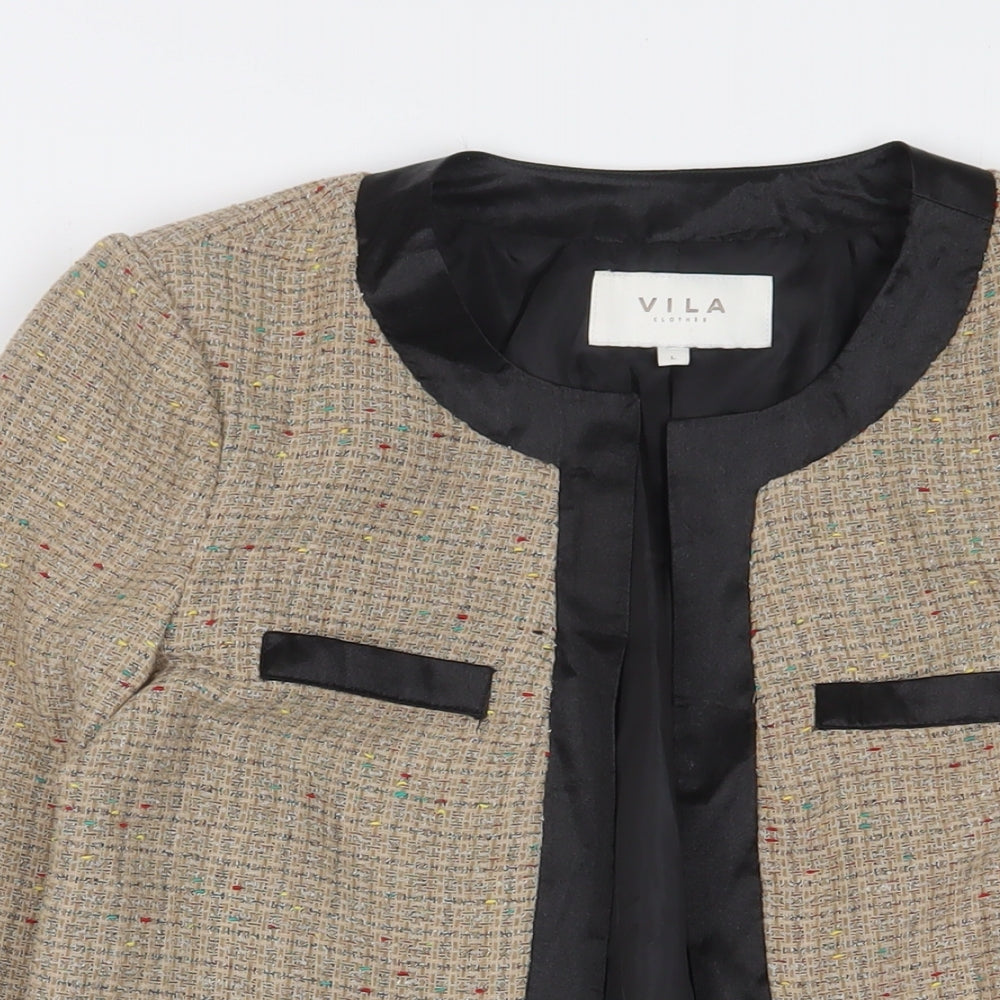 VILA Womens Brown Jacket Blazer Size L - Open