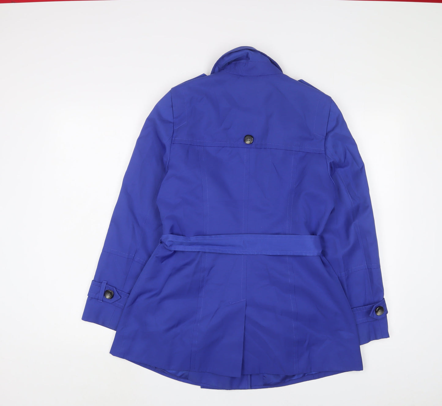 Debenhams Womens Purple Overcoat Coat Size 14 Button - Belted