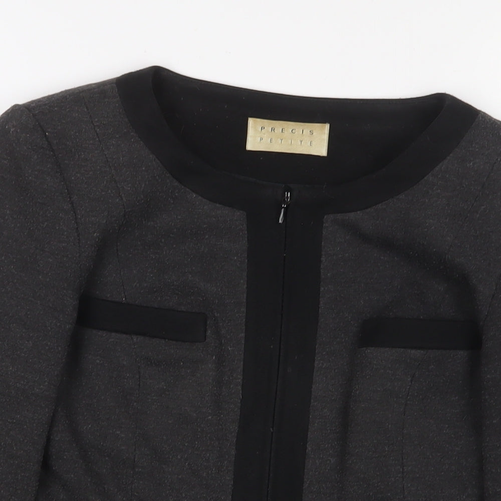 Precis Womens Grey Jacket Size 10 Zip