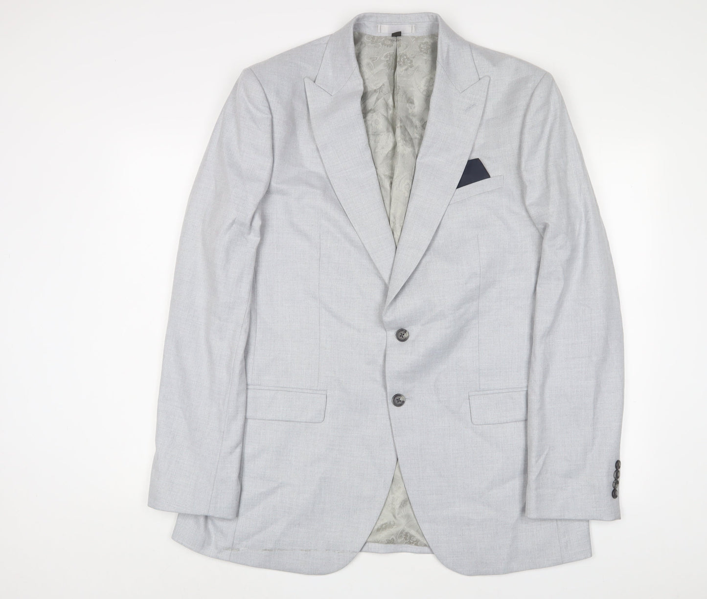 Marks and Spencer Mens Grey Polyester Jacket Suit Jacket Size 44 Regular