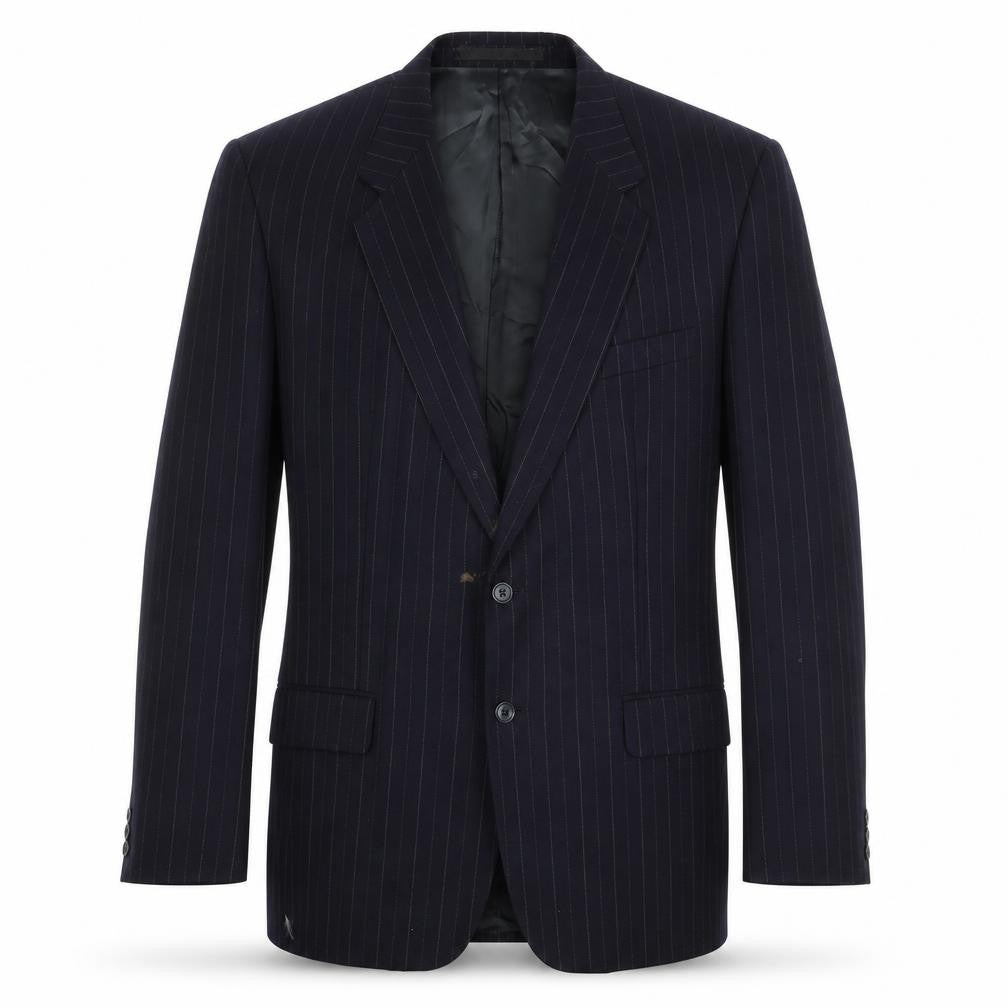 Marks & Spencer Mens Blue Striped Wool Jacket Suit Jacket Size 44 Regular