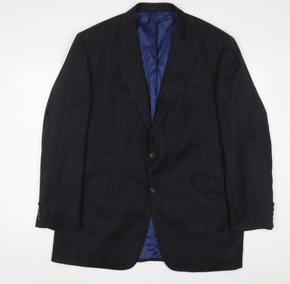 Marks & Spencer Mens Grey Striped Wool Jacket Suit Jacket Size 46 Regular