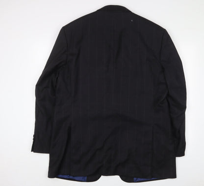 Marks & Spencer Mens Grey Striped Wool Jacket Suit Jacket Size 46 Regular