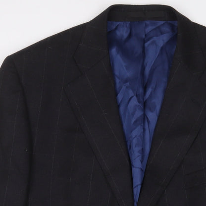 Marks & Spencer Mens Grey Striped Wool Jacket Suit Jacket Size 46 Regular