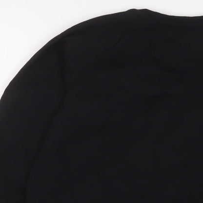 Preloved Stitche Girls Black Cotton Pullover Sweatshirt Size 11-12 Years Pullover - Label