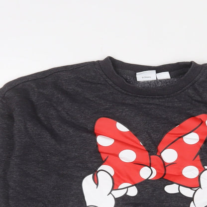 Preloved Disney Womens Grey Cotton Pullover Sweatshirt Size XS Pullover - Minnie Mouse - Detail