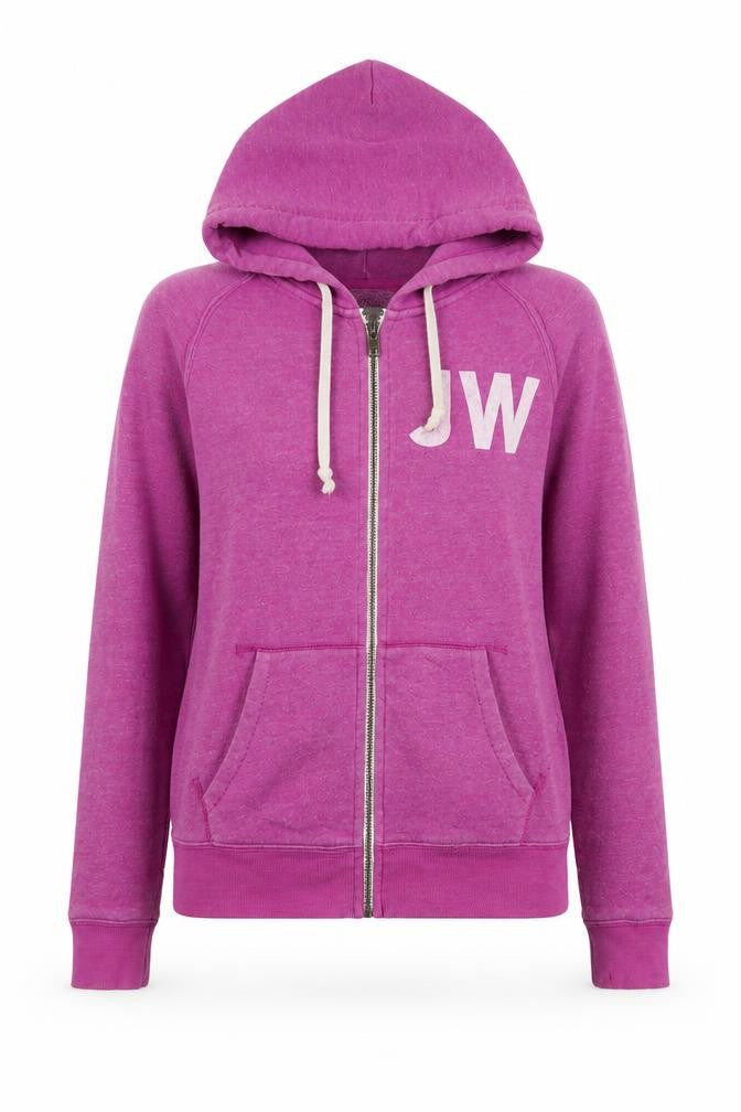 Jack Wills Womens Purple Cotton Full Zip Hoodie Size 8 Zip - Logo