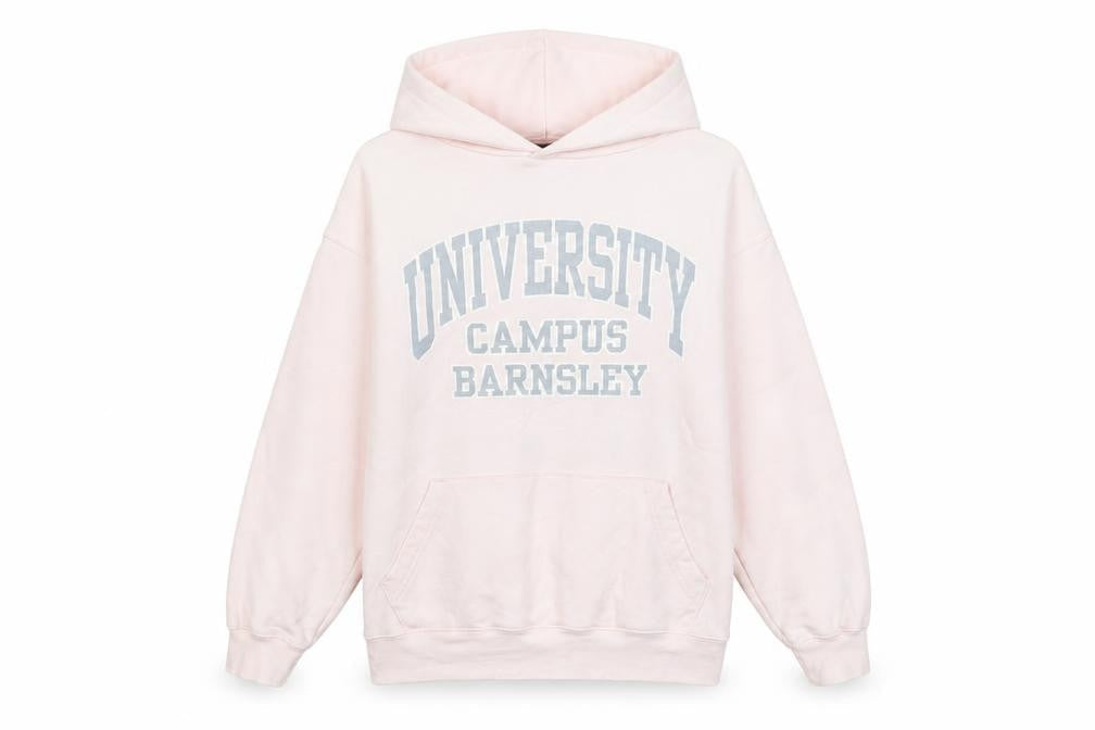 Barnsley University Womens Pink Cotton Pullover Hoodie Size S Pullover