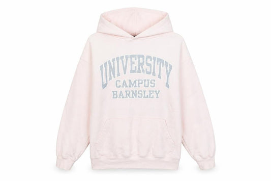 Barnsley University Womens Pink Cotton Pullover Hoodie Size S Pullover