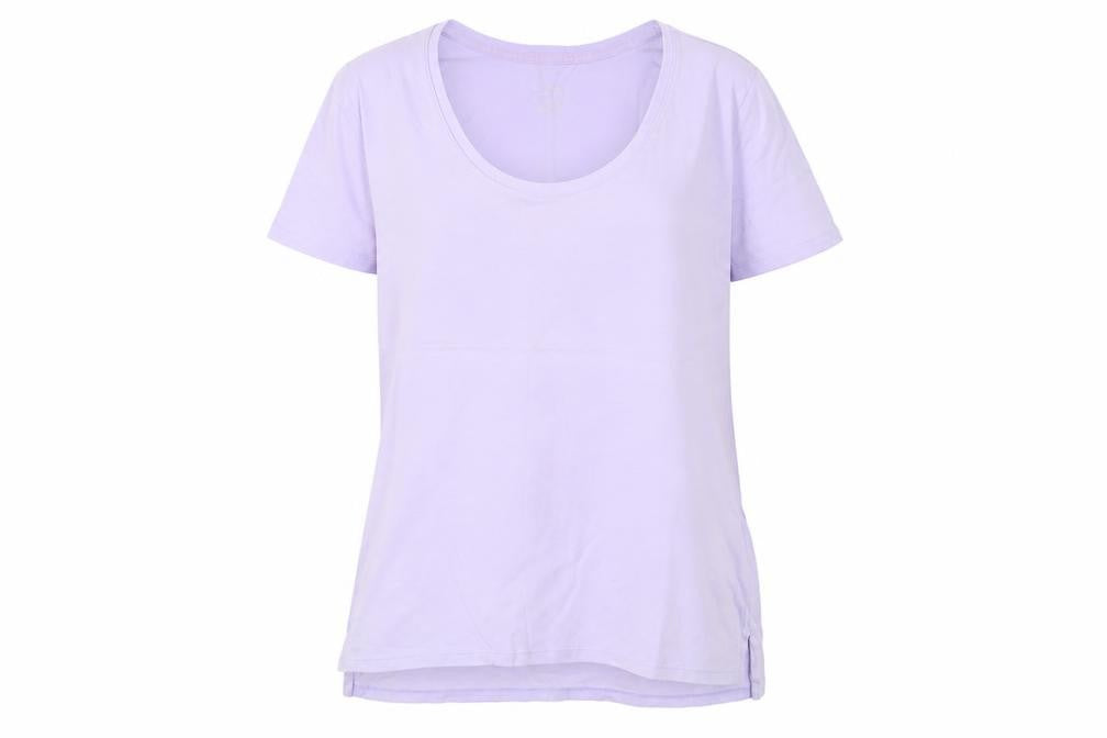 Lands' End Womens Purple Cotton Basic T-Shirt Size M Scoop Neck