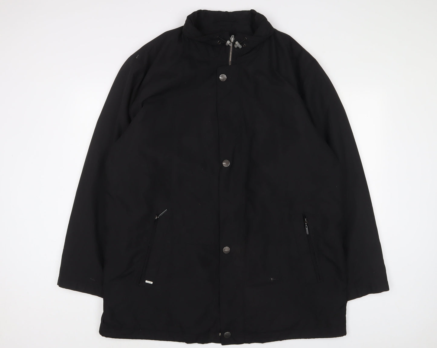 Bugatti Womens Black Quilted Coat Size XL Zip