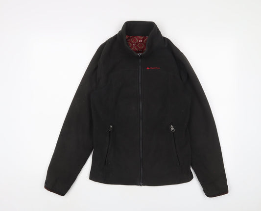 DECATHLON Womens Black Jacket Size M Zip - Logo, Embroidered