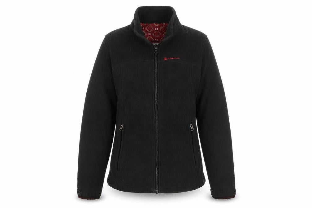 DECATHLON Womens Black Jacket Size M Zip - Logo, Embroidered