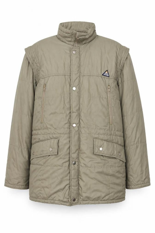 Forecast Mens Green Quilted Coat Size L Zip - Logo, Embroidered