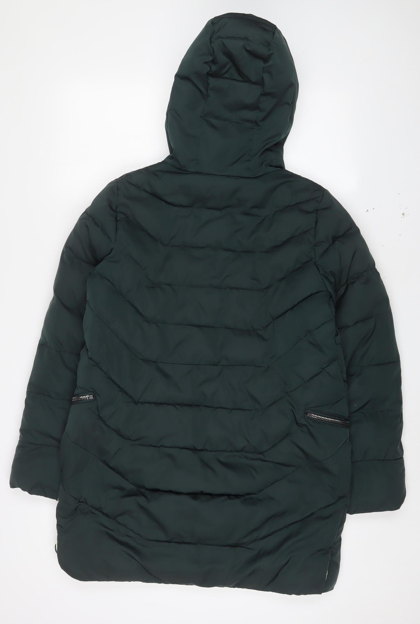 PEERCAT Womens Green Quilted Coat Size M Zip - Zip Pockets