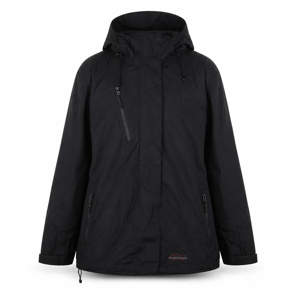 Mountain Life Womens Black Jacket Coat Size 18 Zip - Logo, Embroidered