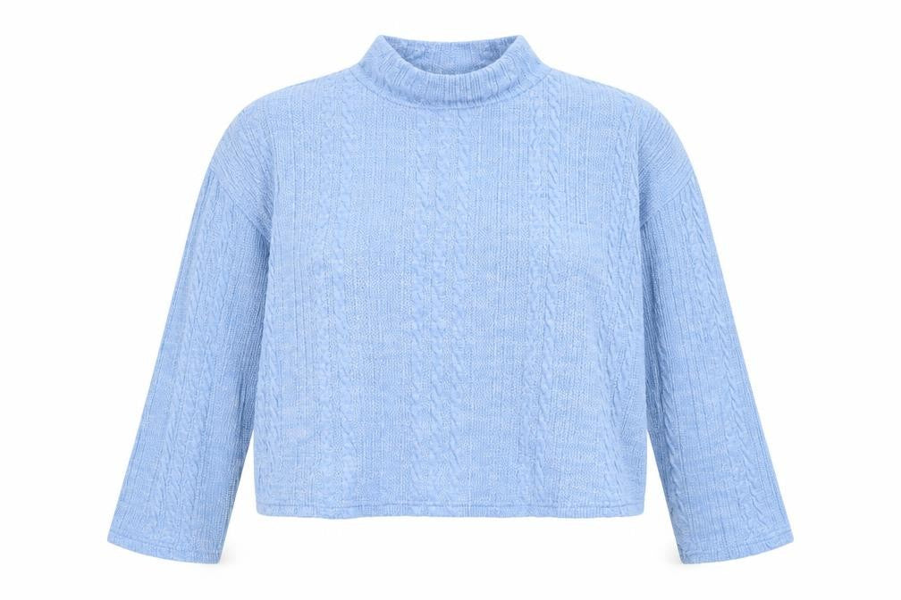 New Look Womens Blue Mock Neck Polyester Pullover Jumper Size L