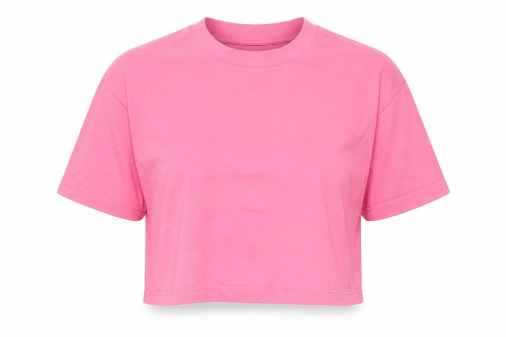 River Island Womens Pink Cotton Basic T-Shirt Size 8 Crew Neck