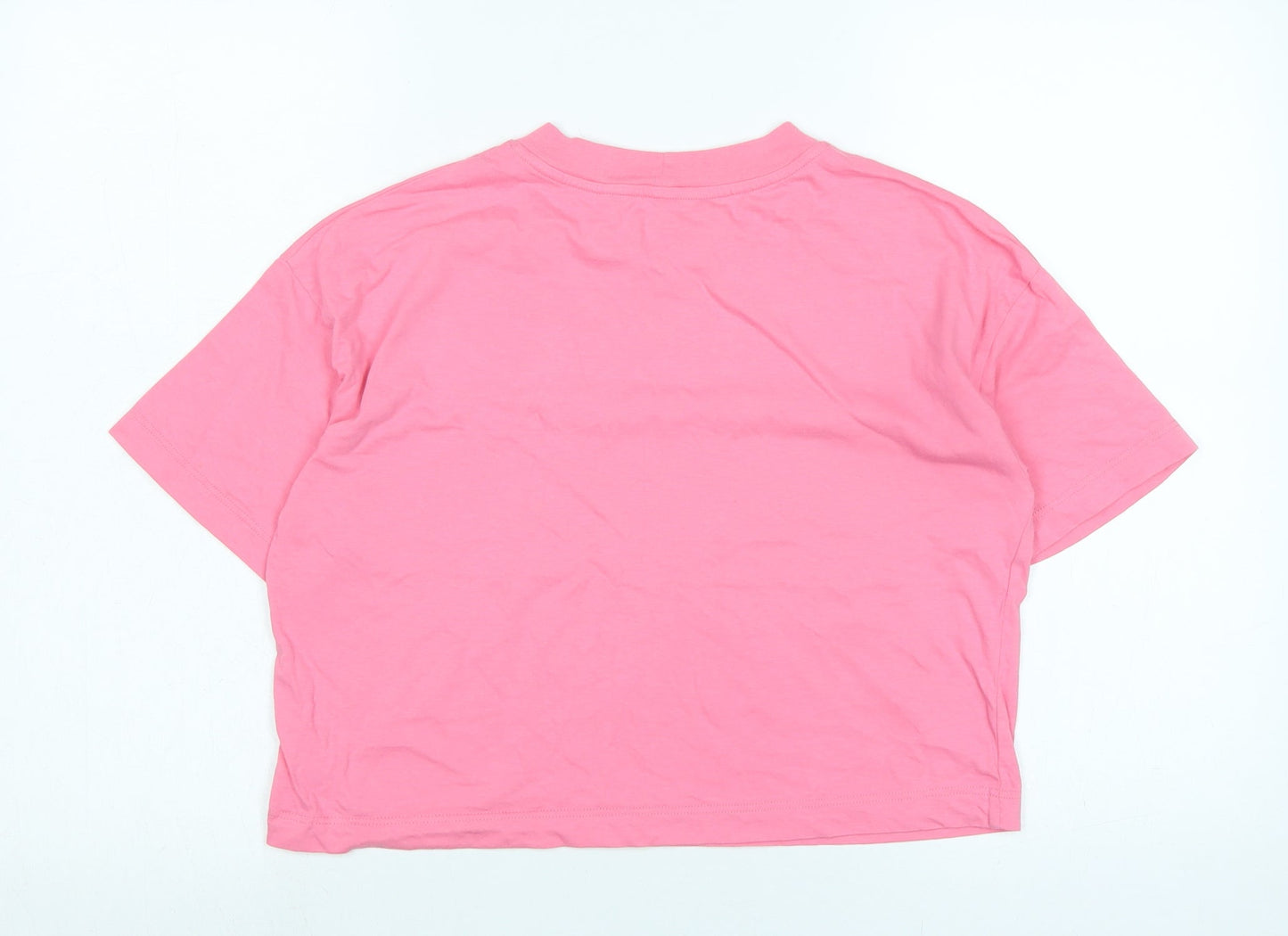 River Island Womens Pink Cotton Basic T-Shirt Size 8 Crew Neck
