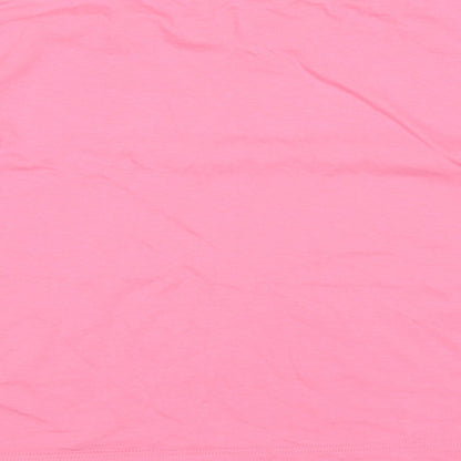 River Island Womens Pink Cotton Basic T-Shirt Size 8 Crew Neck