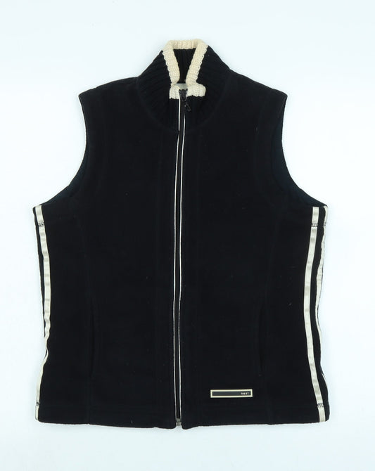 Next Womens Black Gilet Waistcoat Size 12 Zip
