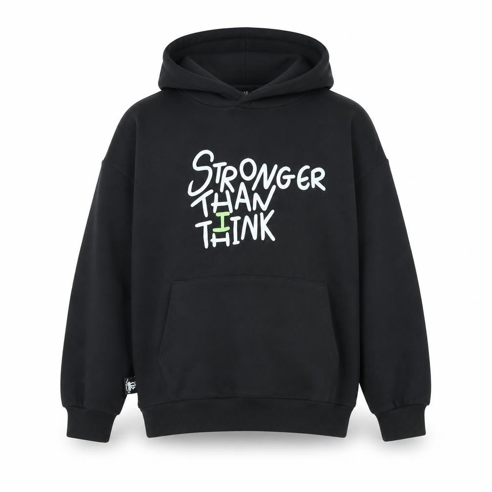 Marks & Spencer Boys Grey Polyester Pullover Hoodie Size 10-11 Years - Logo - Stronger than I think - You are not alone