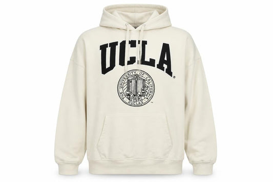 H&M Mens Beige Polyester Pullover Hoodie Size S - Logo - UCLA - The University of California