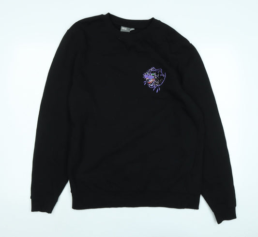 ASOS Womens Black Polyester Pullover Sweatshirt Size M - Sequin motif