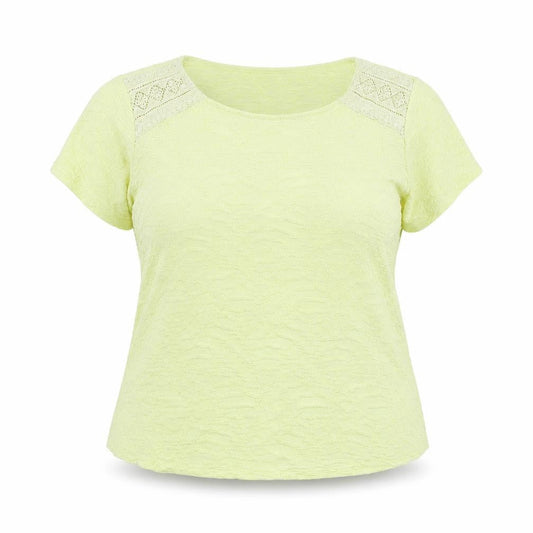 Marks & Spencer Womens Yellow Polyester Basic Blouse Size 18 Scoop Neck
