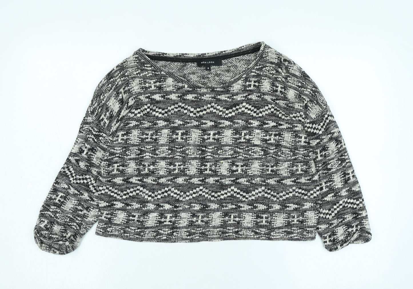 New Look Womens Black Scoop Neck Polyester Pullover Jumper Size 8