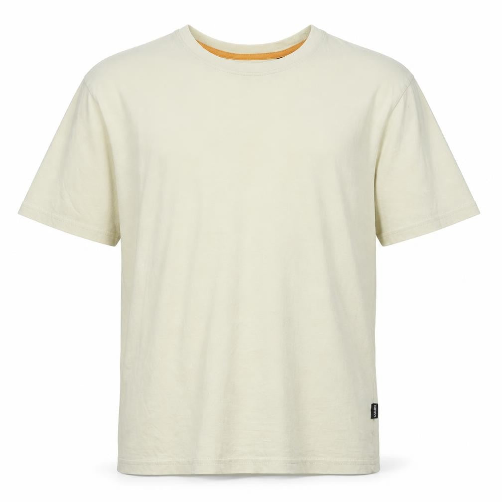 Maine New England Mens Ivory Cotton T-Shirt Size S Crew Neck