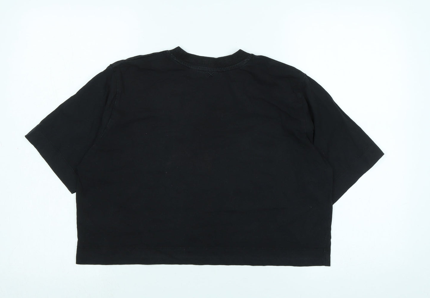 COLLUSION Womens Black Cotton Basic T-Shirt Size 12 Crew Neck