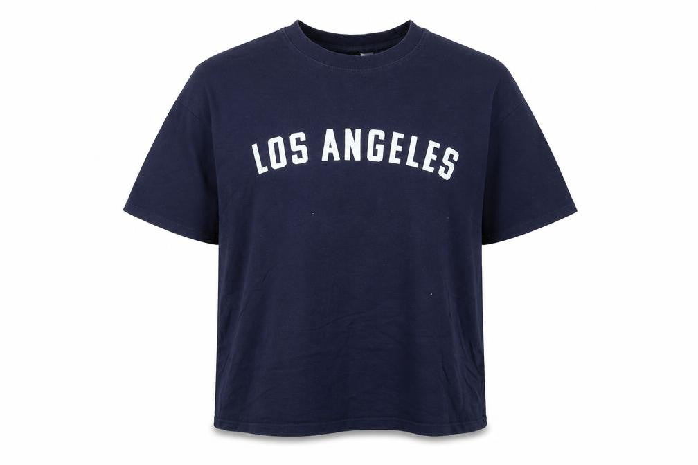 Divided Womens Blue Cotton Basic T-Shirt Size S Crew Neck - Logo - Los Angeles
