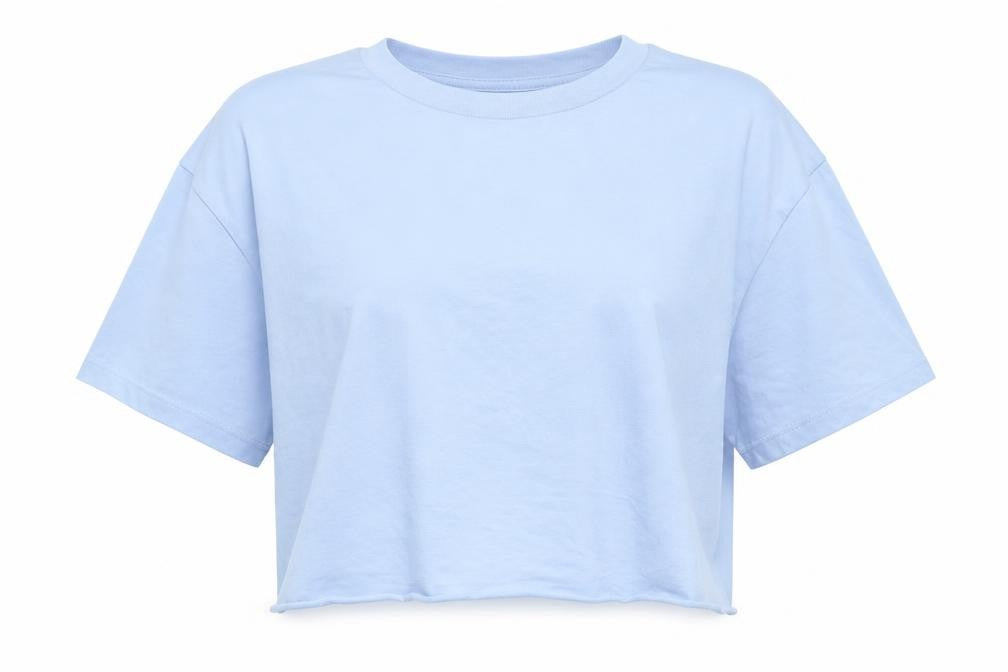 Pull&Bear Womens Blue Cotton Basic T-Shirt Size M Crew Neck