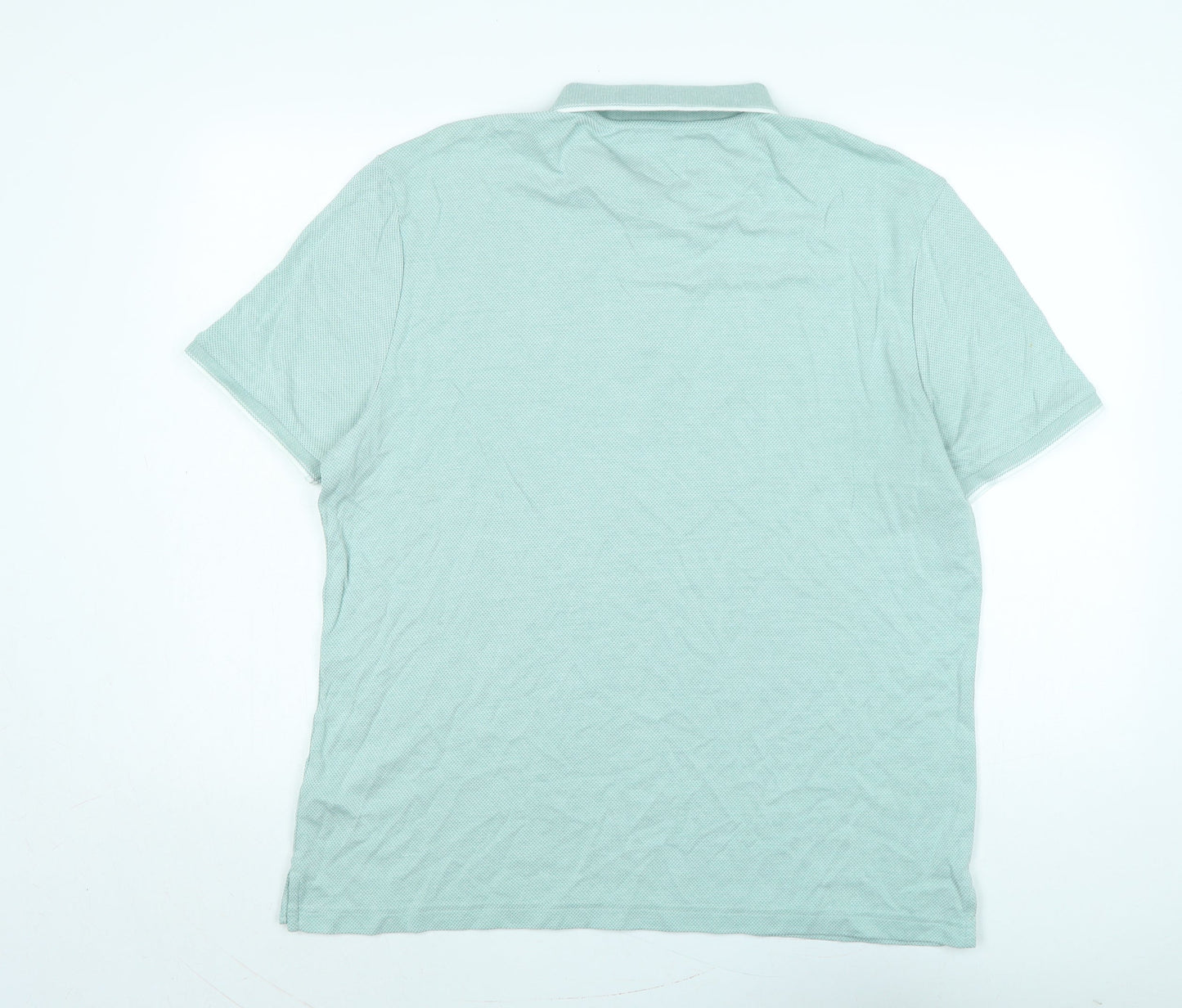 Marks and Spencer Mens Green Polyester Polo Size LT Collared Button