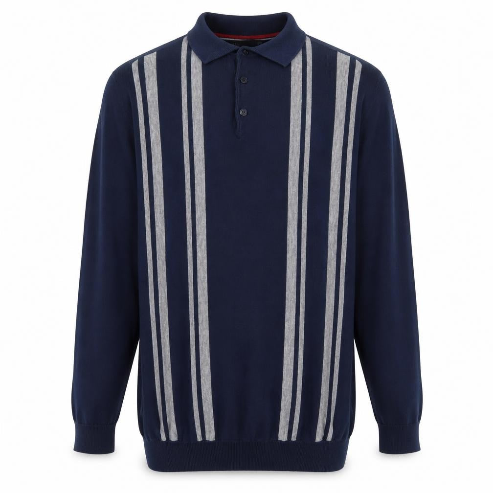 Marks & Spencer Mens Blue Collared Cotton Pullover Jumper Size M Long Sleeve