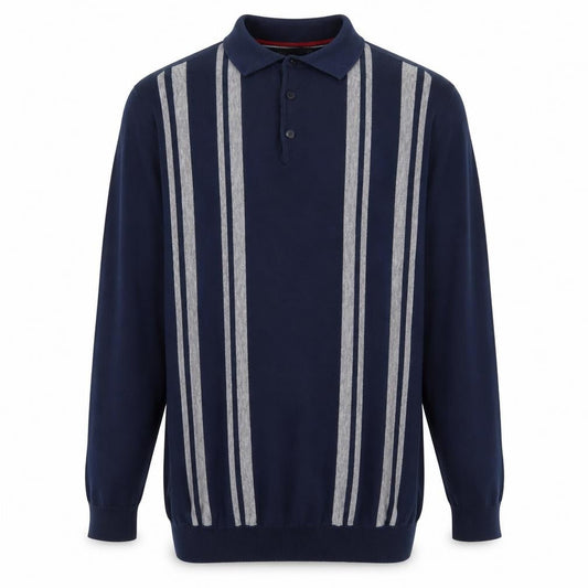 Marks & Spencer Mens Blue Collared Cotton Pullover Jumper Size M Long Sleeve